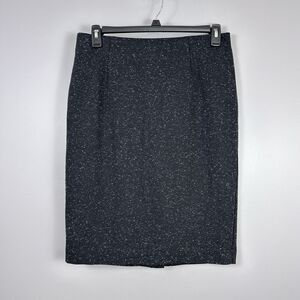 J. Jill Ponte Skirt Size Medium Petite Speckled Dark Gray Black Elastic Waist